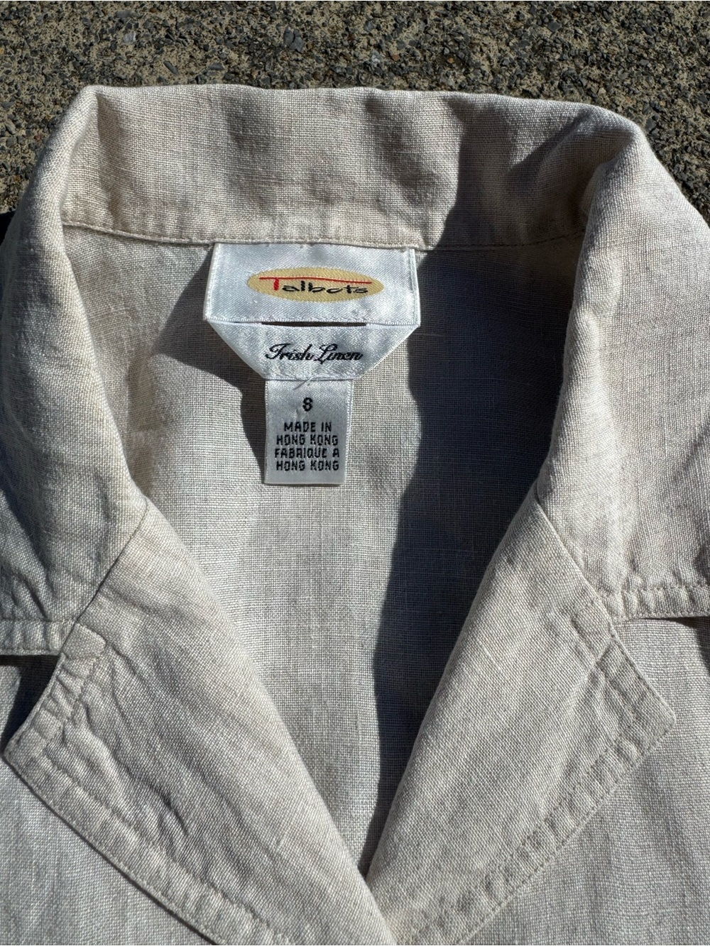 Talbots 100% Irish Linen Cream Flax Button Front Blazer Unlined 8 Coastal Summer - Picture 6 of 11